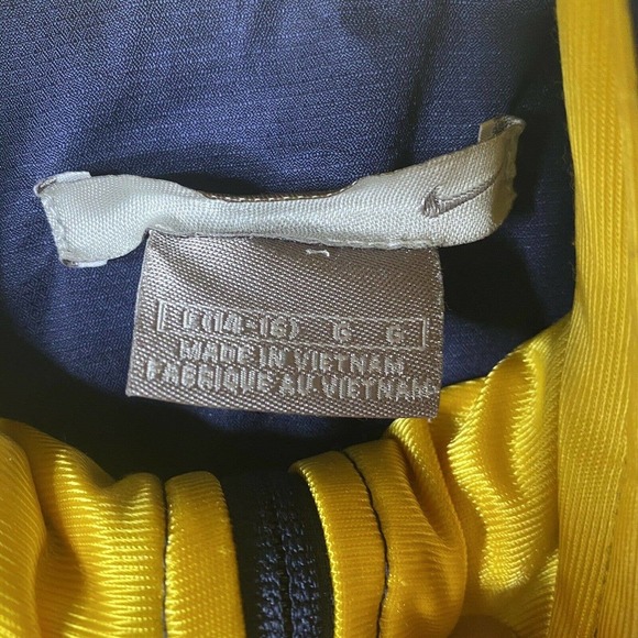 Nike Athletics Youth SZ L 14-16 Track Jacket Full Zip Windbreaker Blue Gold - Picture 6 of 10